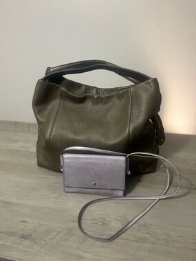 Hobo International Leather Olive Green Tote and Crossbody Combo